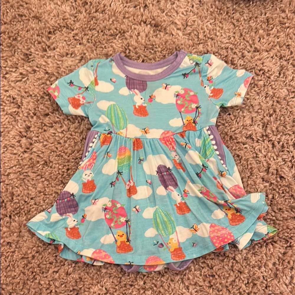 Birdie Bean Colorful Hot Air Balloon Kids Dress 18-24